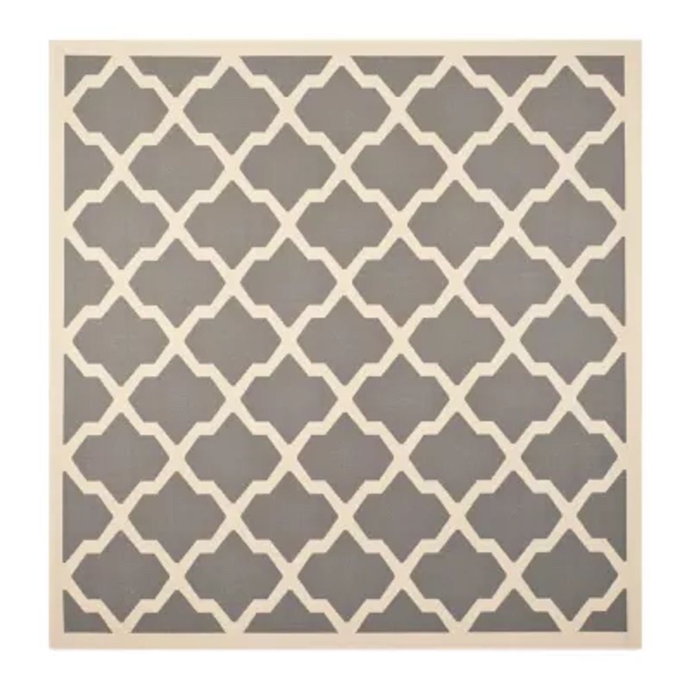 Safavieh Courtyard Collection Bailey Geometric Indoor/Outdoor Square Area Rug