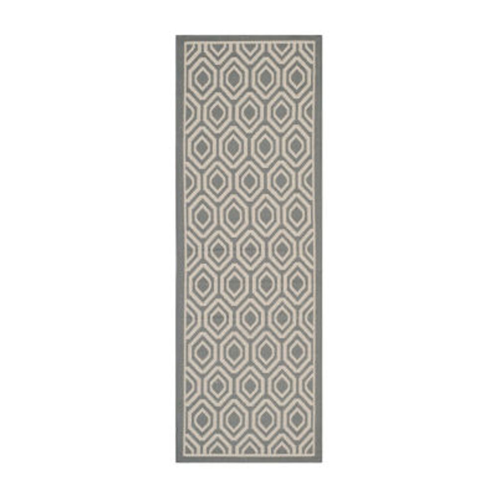 Safavieh Courtyard Collection Carmella Geometric Indoor/Outdoor Runner Rug