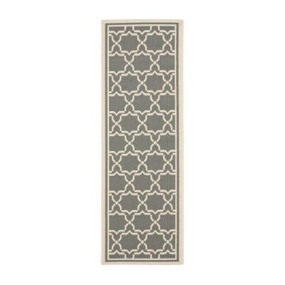 Safavieh Courtyard Collection Caymen Oriental Indoor/Outdoor Runner Rug