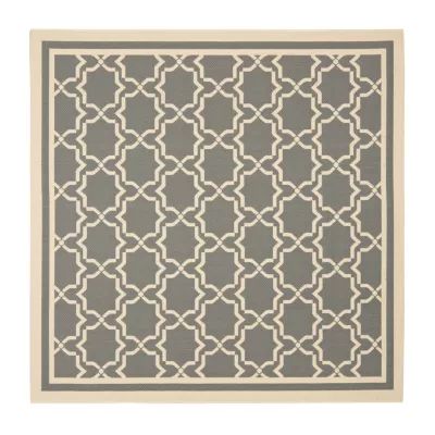 Safavieh Courtyard Collection Caymen Oriental Indoor/Outdoor Square Area Rug