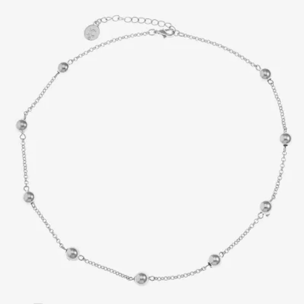 Liz Claiborne Silver Tone Womens 17 Inch Collar Necklace