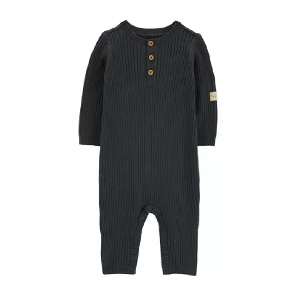 Carter's Baby Boys Crew Neck Long Sleeve Jumpsuit