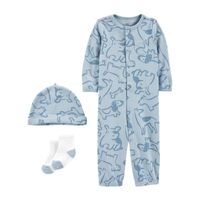 Carter's Baby Boys Rib Crew Neck Long Sleeve 3-pc. Nightgown
