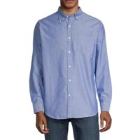 St. John's Bay Performance Oxford Mens Long Sleeve Cuffed Slim Fit Button-Down Shirt