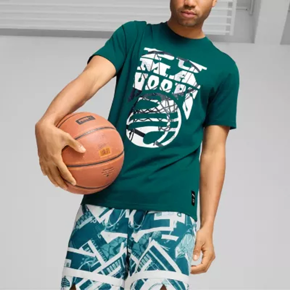 PUMA Mens Crew Neck Short Sleeve Regular Fit Graphic T-Shirt