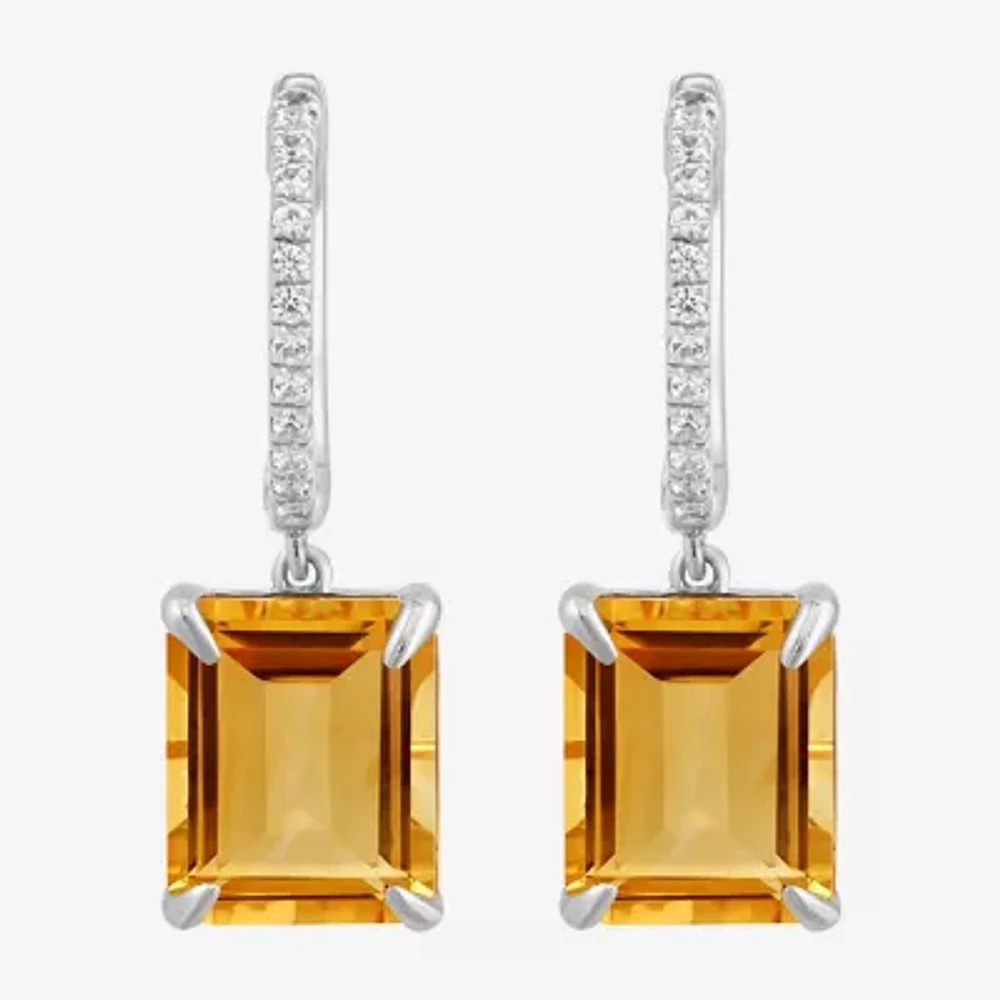 Effy Womens Genuine Blue Topaz Sterling Silver Drop Earrings
