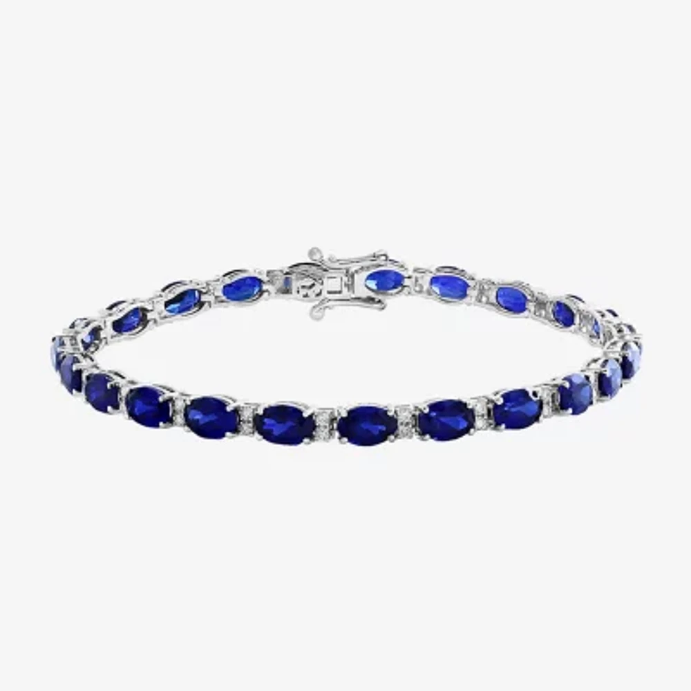 Effy Womens 1/2 CT. T.W. Lab Created Gemstone 14K Gold 7 Inch Tennis Bracelet