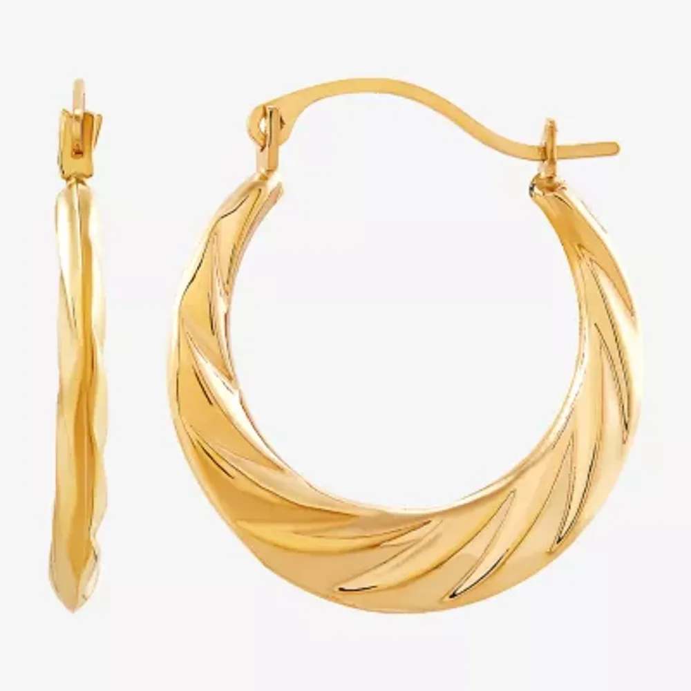 Womens 14K Gold 20.1mm Round Hoop Earrings