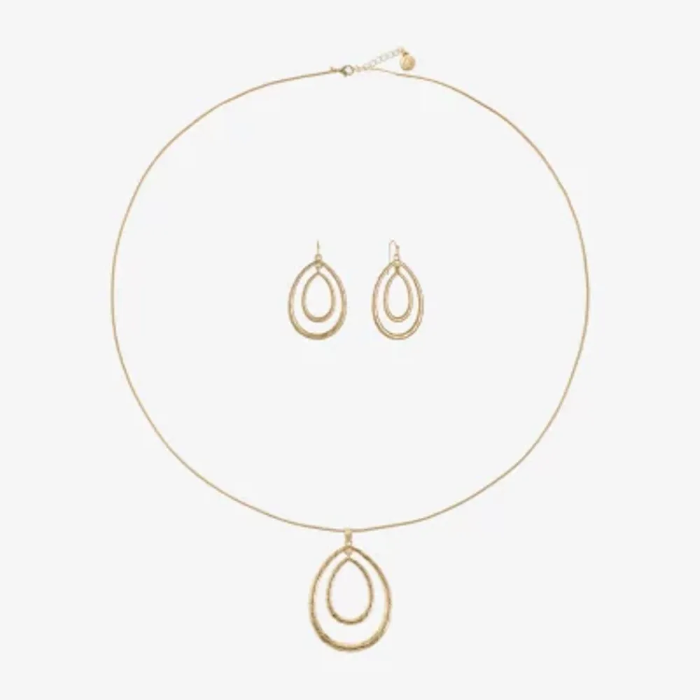 Liz Claiborne Pendant Necklace And Drop Earring Womens 2-pc. Jewelry Set