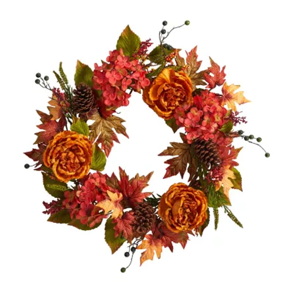 Nearly Natural "25"" Assorted Faux" Wreath