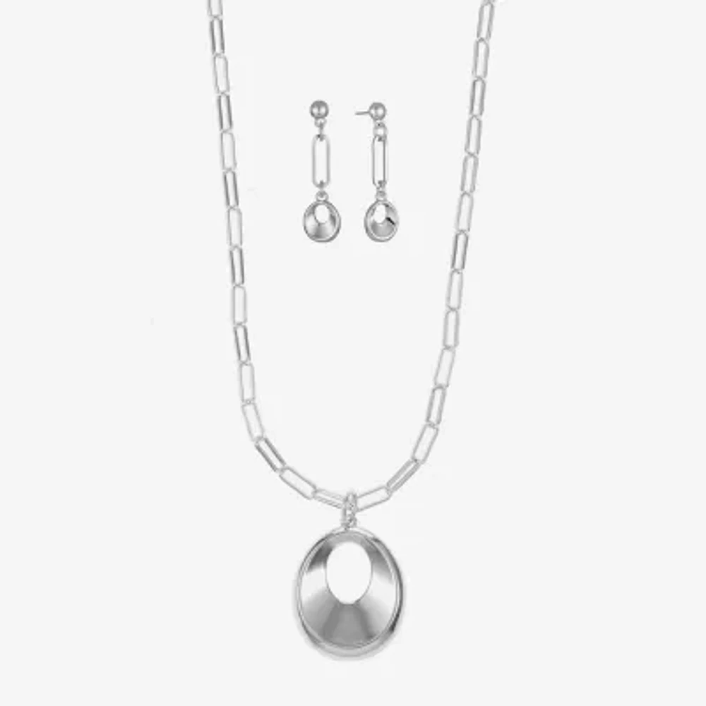 Liz Claiborne Pendant Necklace And Drop Earring Womens 2-pc. Jewelry Set