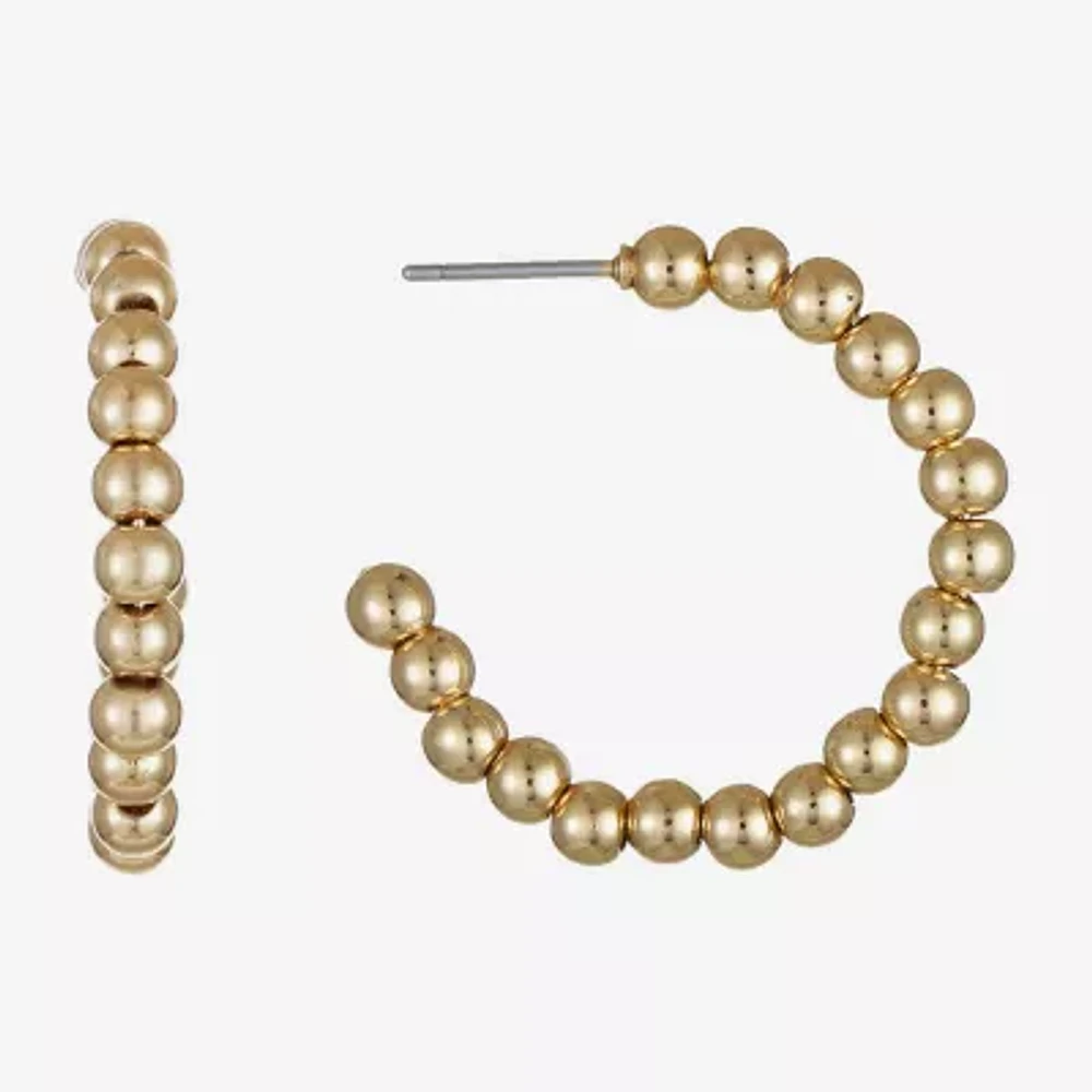 Liz Claiborne Open Womens 28mm Round Hypoallergenic Hoop Earrings