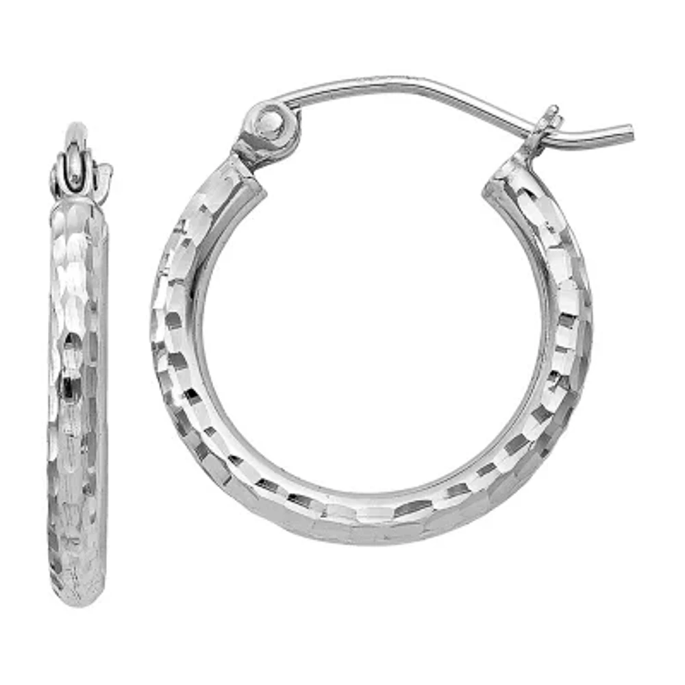 Womens Sterling Silver Titanium 18mm Hoop Earrings