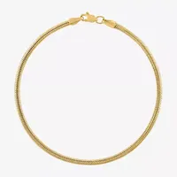 Unisex Adult 10K Gold Solid Snake Chain Bracelet
