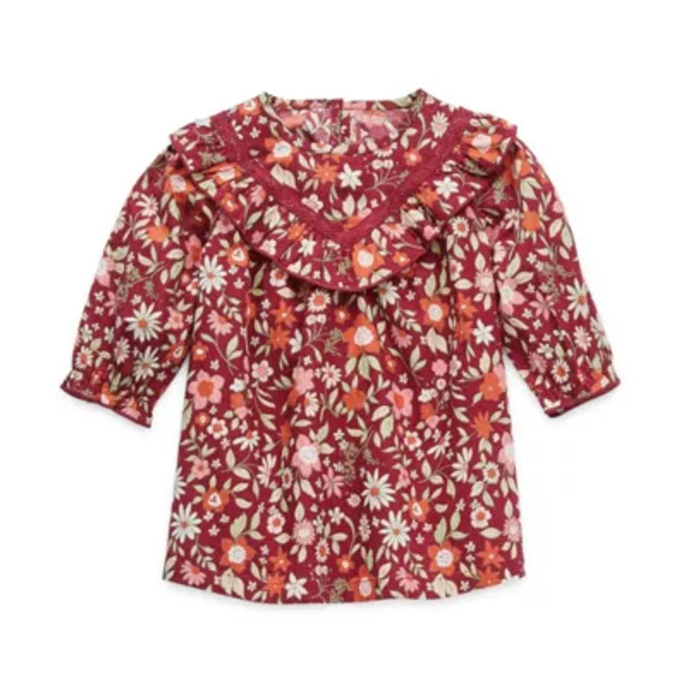 Okie Dokie Baby Girls Long Sleeve A-Line Dress