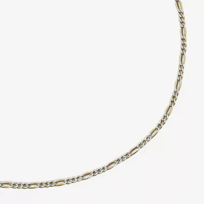 10K Gold Two-Tone 18-20" Hollow Figaro Chain