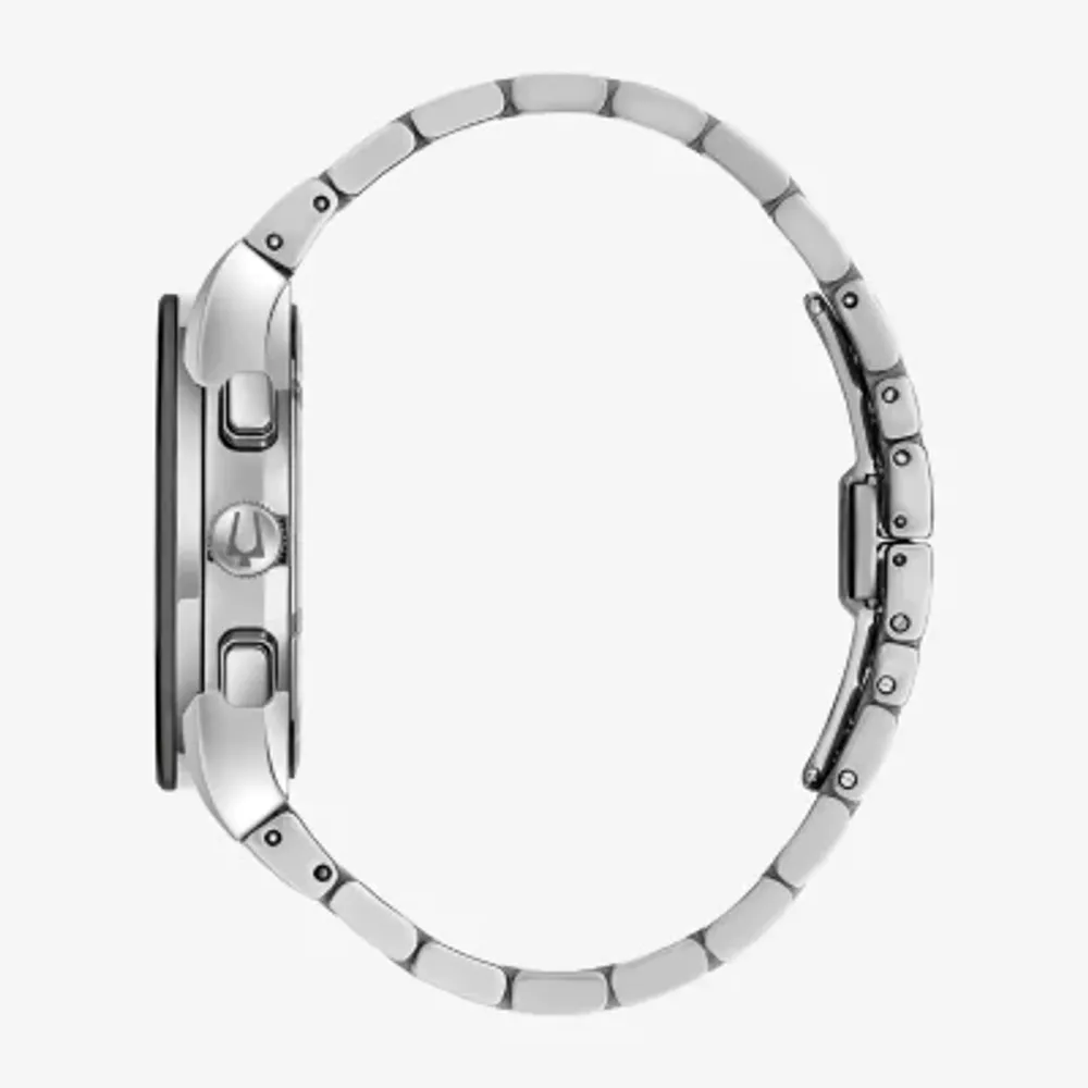 Bulova Modern Millennia Mens Chronograph Silver Tone Stainless Steel Bracelet Watch 96c149