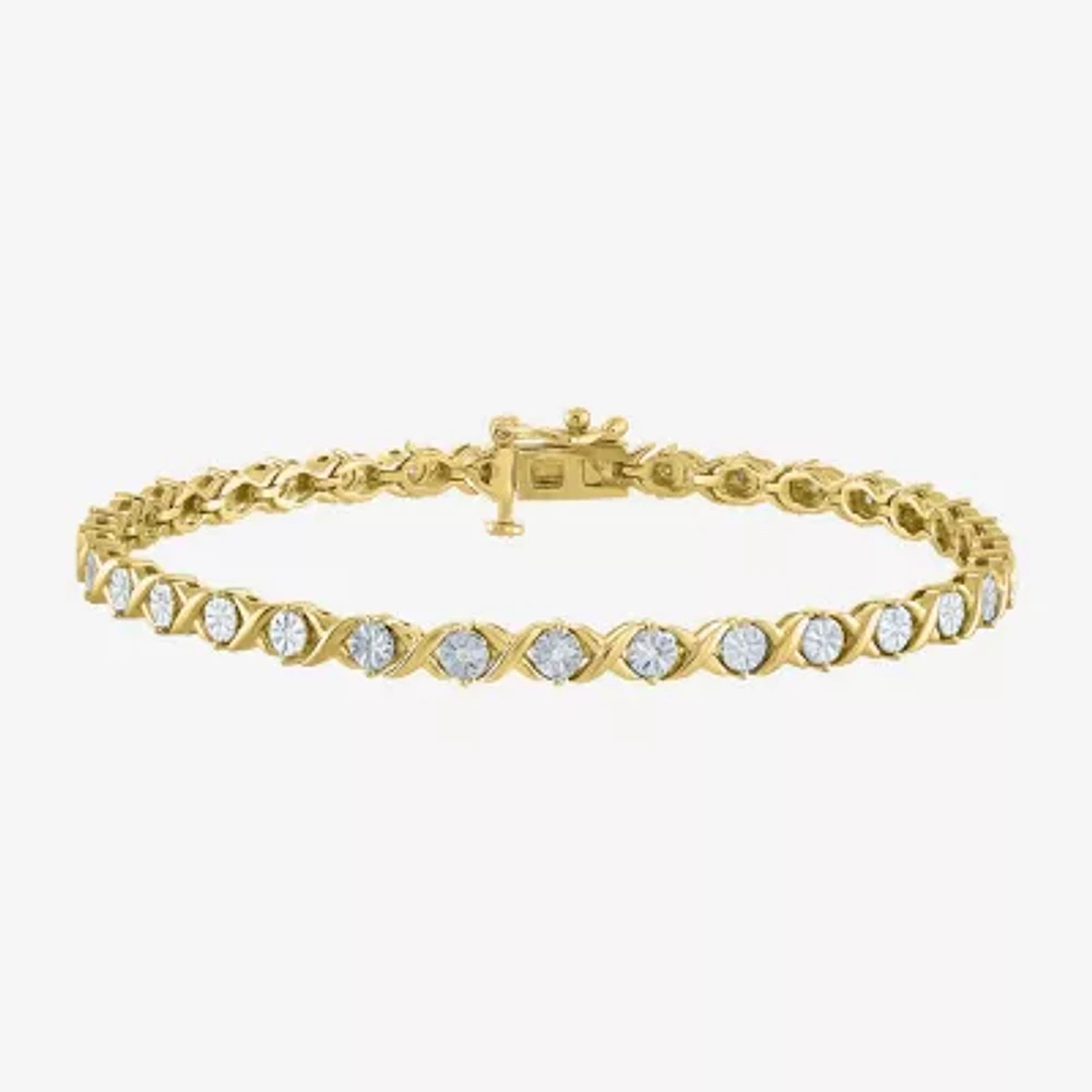 (G-H / I1-I2) Womens 1/10 CT. T.W. Lab Grown White Diamond Sterling Silver 7.5 Inch Tennis Bracelet