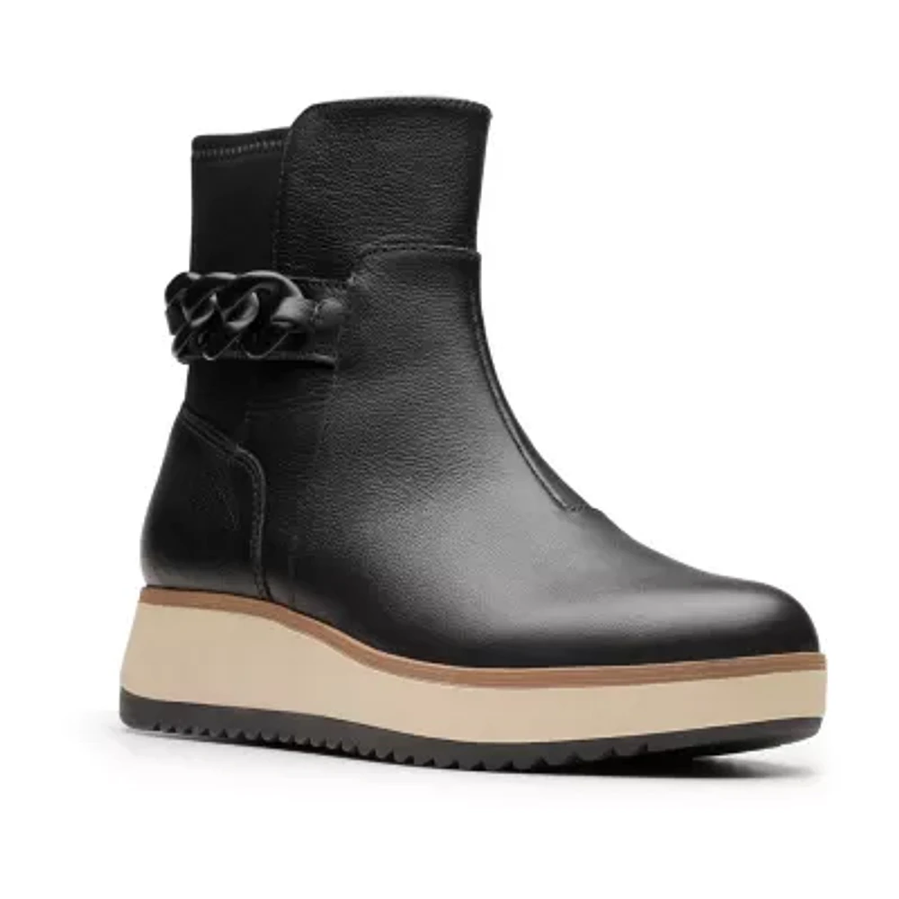 Clarks Womens Zylah Rose Wedge Ankle Boots