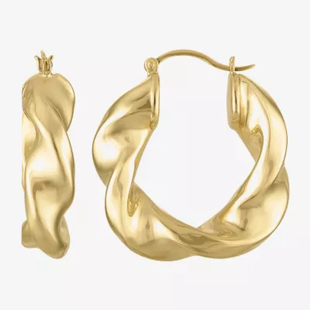 Womens 14K Gold Over Silver 33mm Hoop Earrings