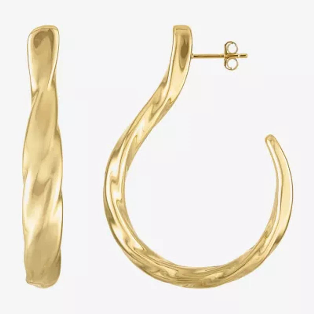 Womens 14K Gold Over Silver 50mm Hoop Earrings