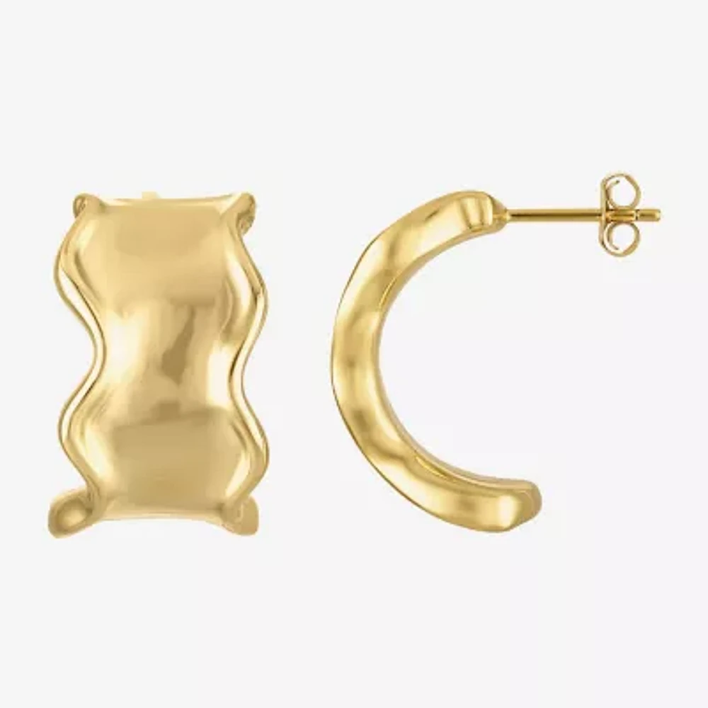 Womens 14K Gold Over Silver 25mm Hoop Earrings