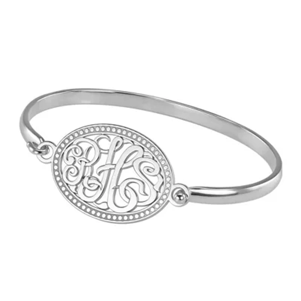Personalized Sterling Silver Monogram Bangle