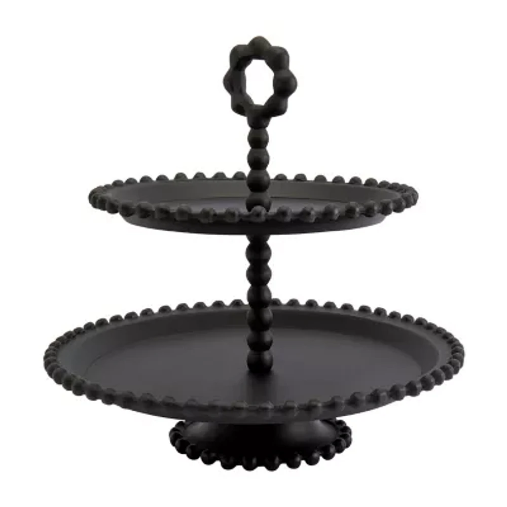 Tabletops Unlimited Aluminum Beaded Aluminum Tiered Server