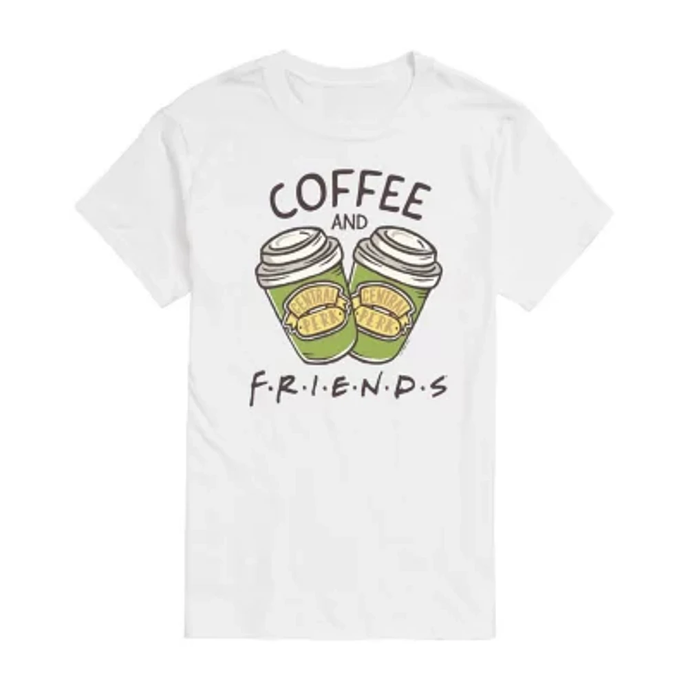 Friends Coffee Tee Womens Crew Neck Short Sleeve Regular Fit Juniors Graphic T-Shirt
