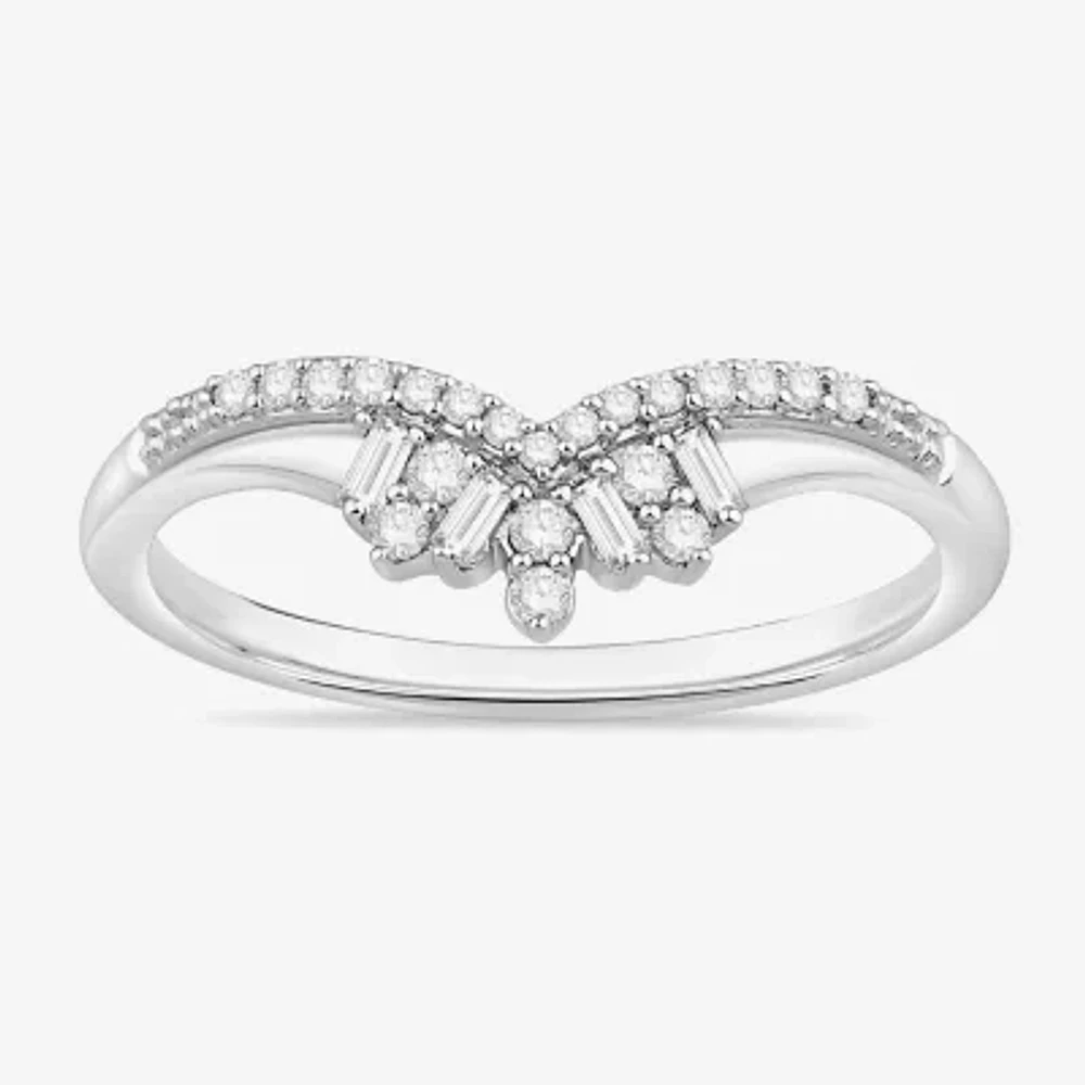 Womens 1/5 CT. Natural White Diamond 10K Gold Wedding Band
