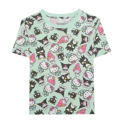 Little & Big Kid Girls Crew Neck Short Sleeve Regular Fit Hello Kitty Graphic T-Shirt
