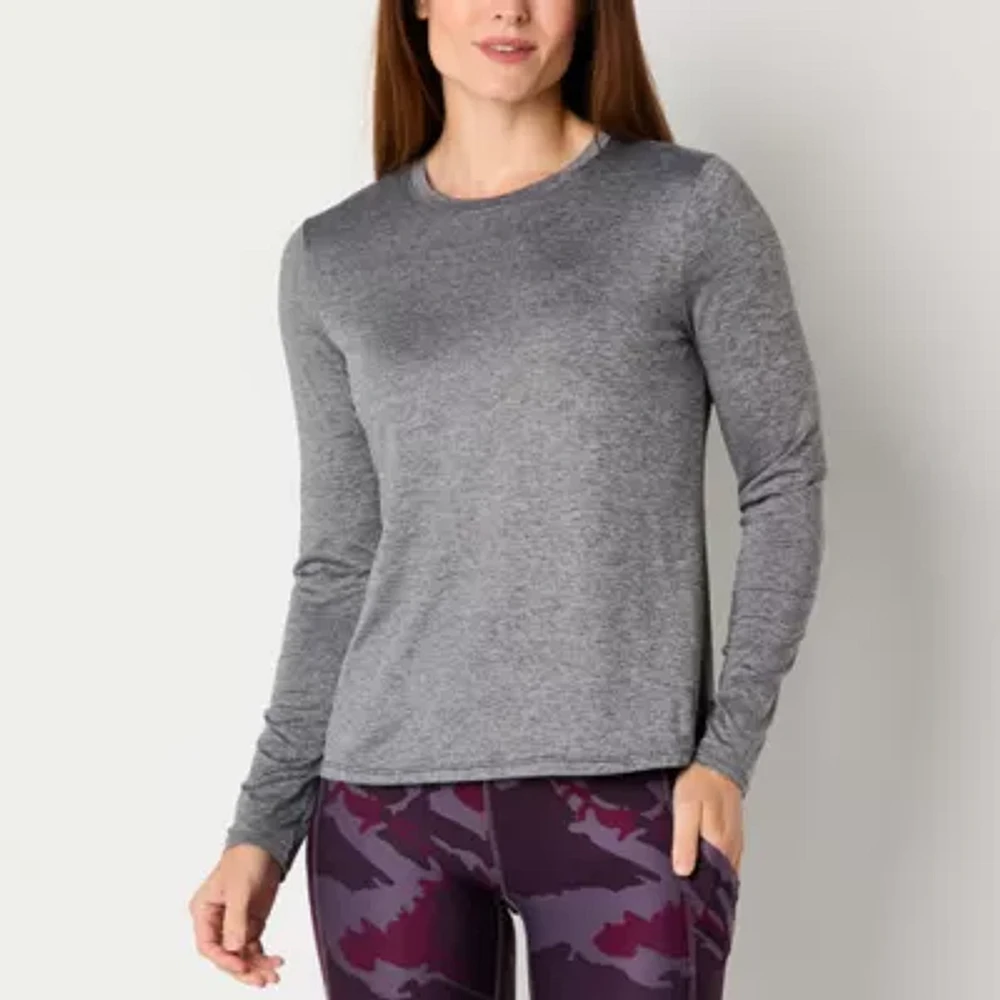 Xersion Womens Performance Crew Neck Long Sleeve T-Shirt
