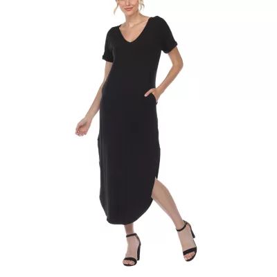 White Mark Womens Short Sleeve Maxi Dress