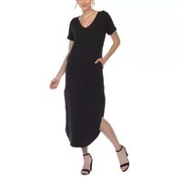 White Mark Womens Short Sleeve Maxi Dress