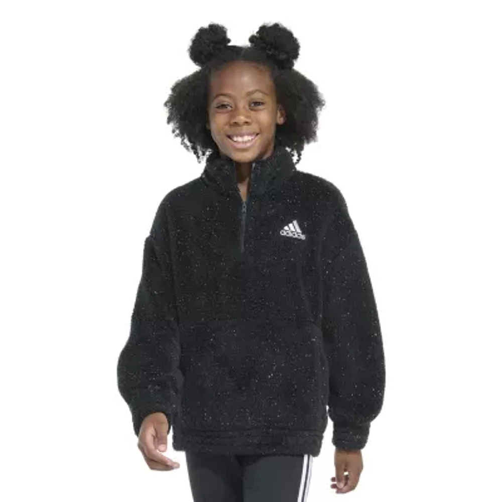 adidas Big Kid Girls Mock Neck Embroidered Long Sleeve Sweatshirt
