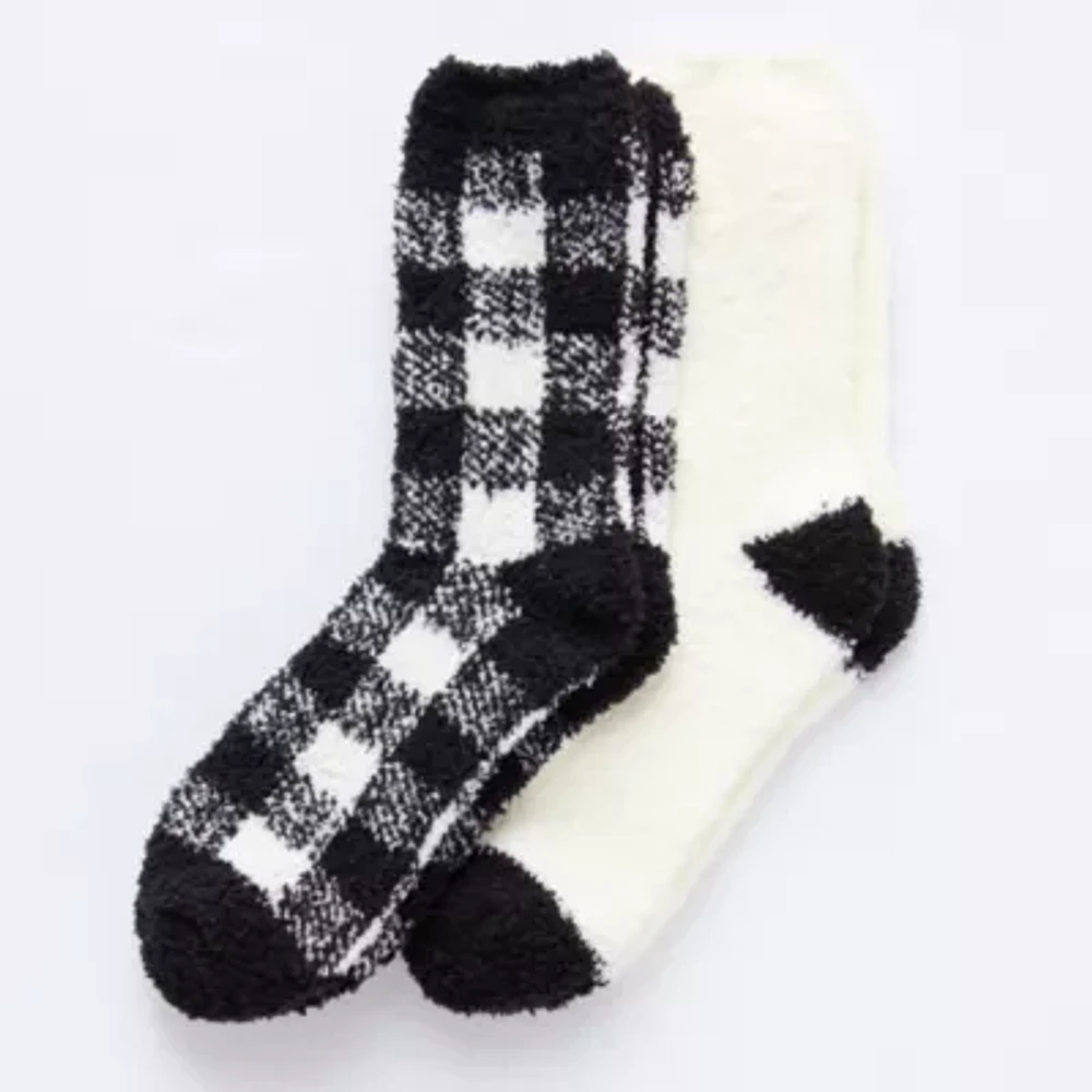 Mixit Cozy Womens 2 Pair Crew Socks
