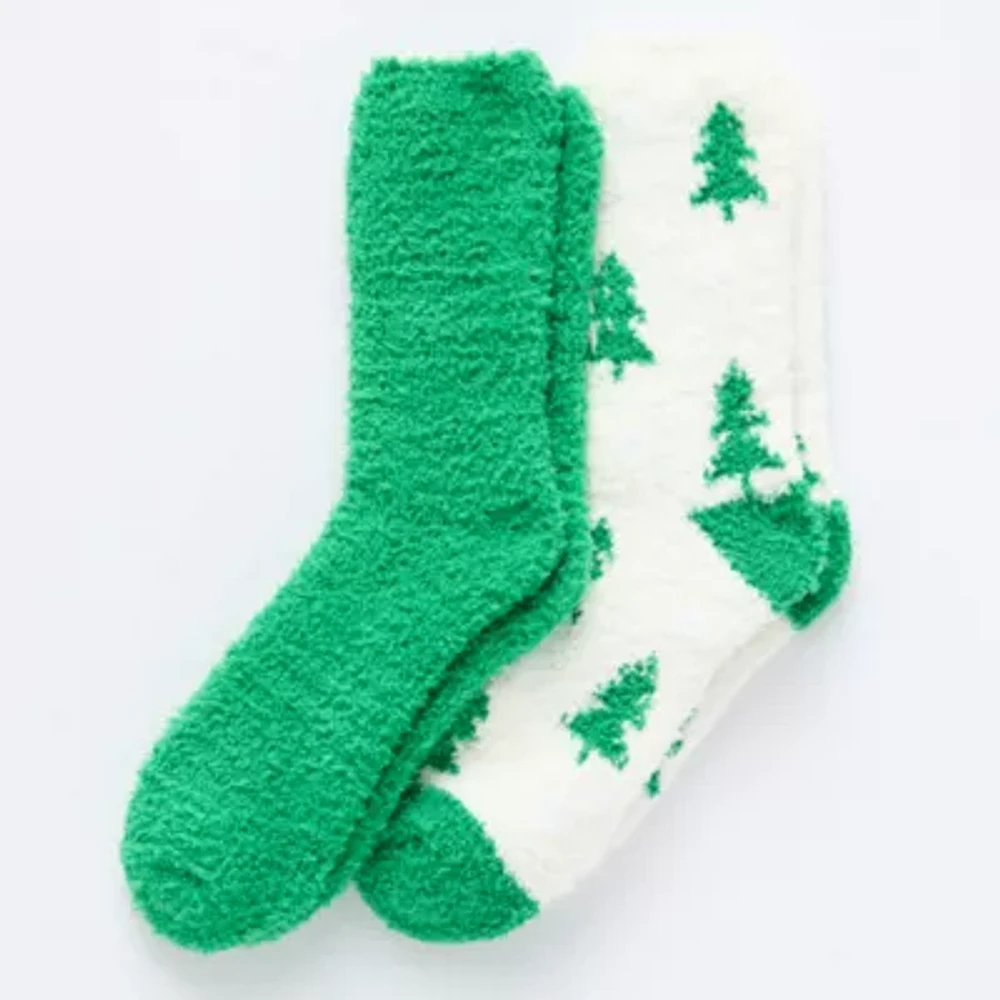 Mixit Cozy Womens 2 Pair Crew Socks