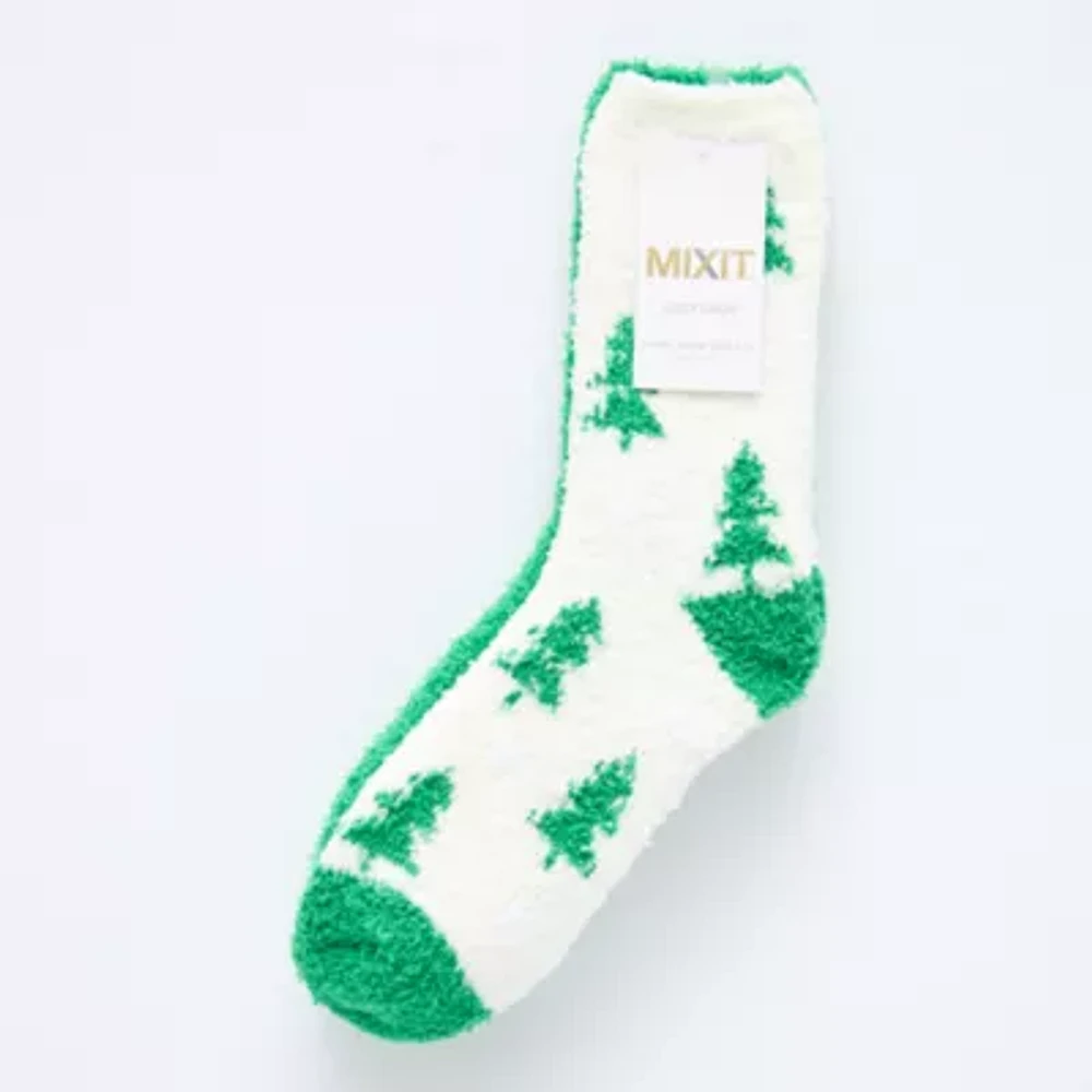 Mixit Cozy Womens 2 Pair Crew Socks