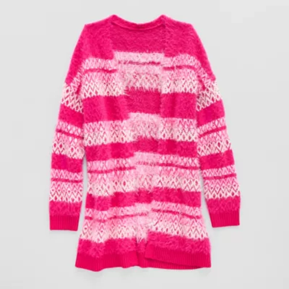 Thereabouts Little & Big Kid Girls Long Sleeve Open Front Striped Cardigan