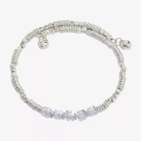Sparkle Allure Birthstone Womens Red Crystal Pure Silver Over Brass Wrap Bracelet