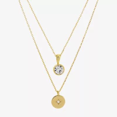 Sparkle Allure Womens Red Cubic Zirconia Necklace Set