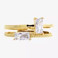 Sparkle Allure Birthstone Womens Red Cubic Zirconia 14K Gold Over Brass Ring Set