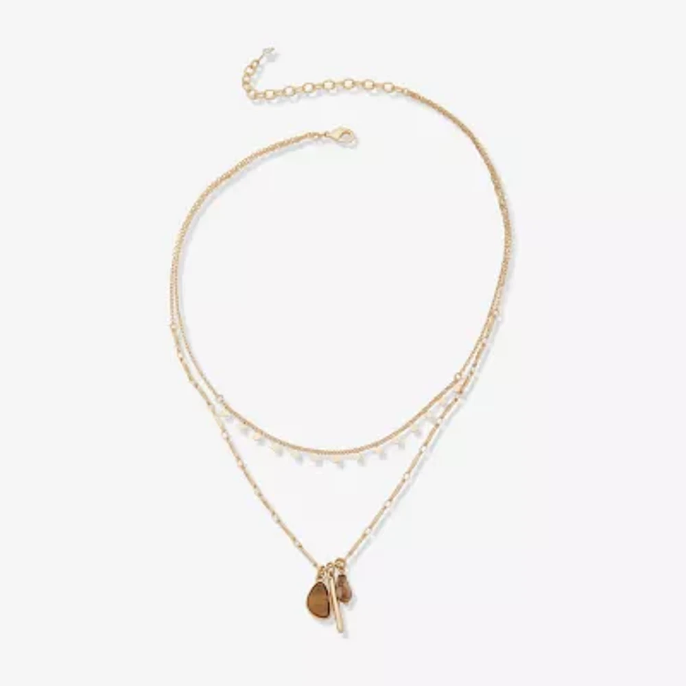 a.n.a Womens Brown Tiger's Eye 16 Inch Strand Necklace