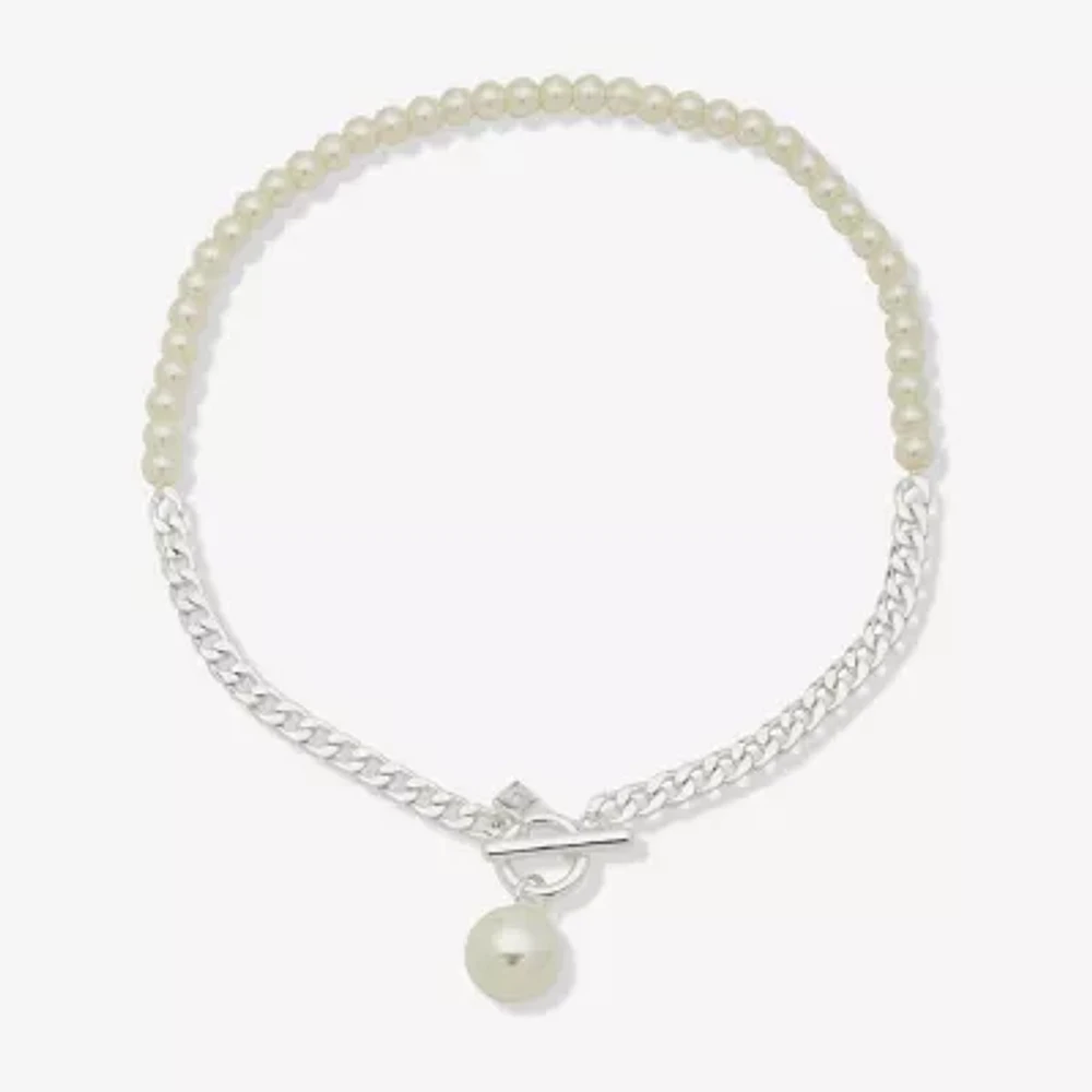 Worthington Simulated Pearl Womens 19 Inch Pendant Necklace