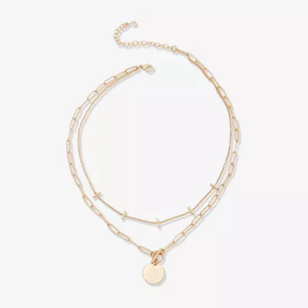a.n.a Toggle Coin Pendant Womens 18 Inch Strand Necklace