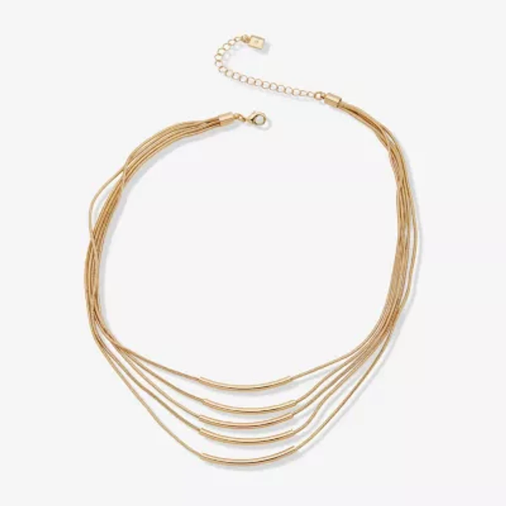 Worthington Gold Tone Womens 17 Inch Strand Necklace