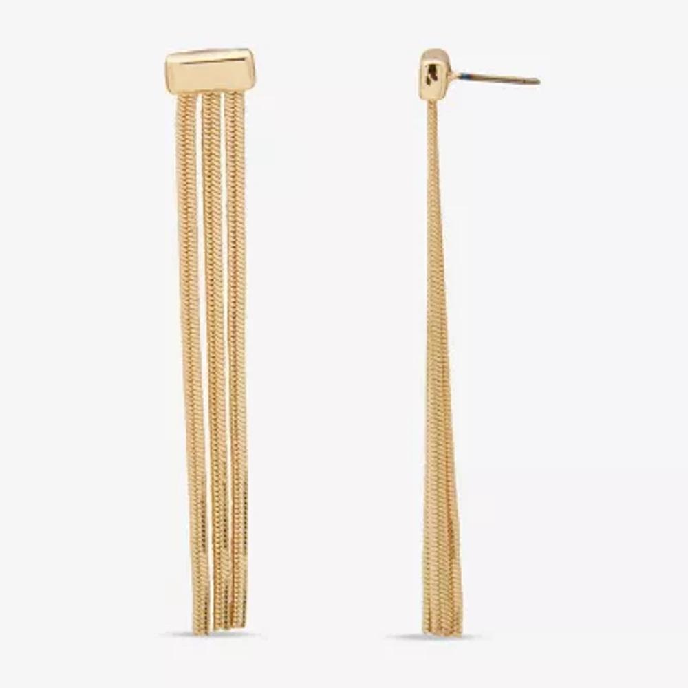 Worthington Snake Chain Linear Womens Drop Earrings