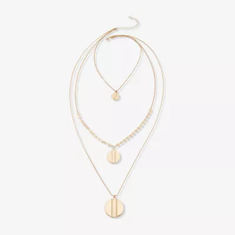 a.n.a Gold Tone Womens 39 Inch Strand Necklace