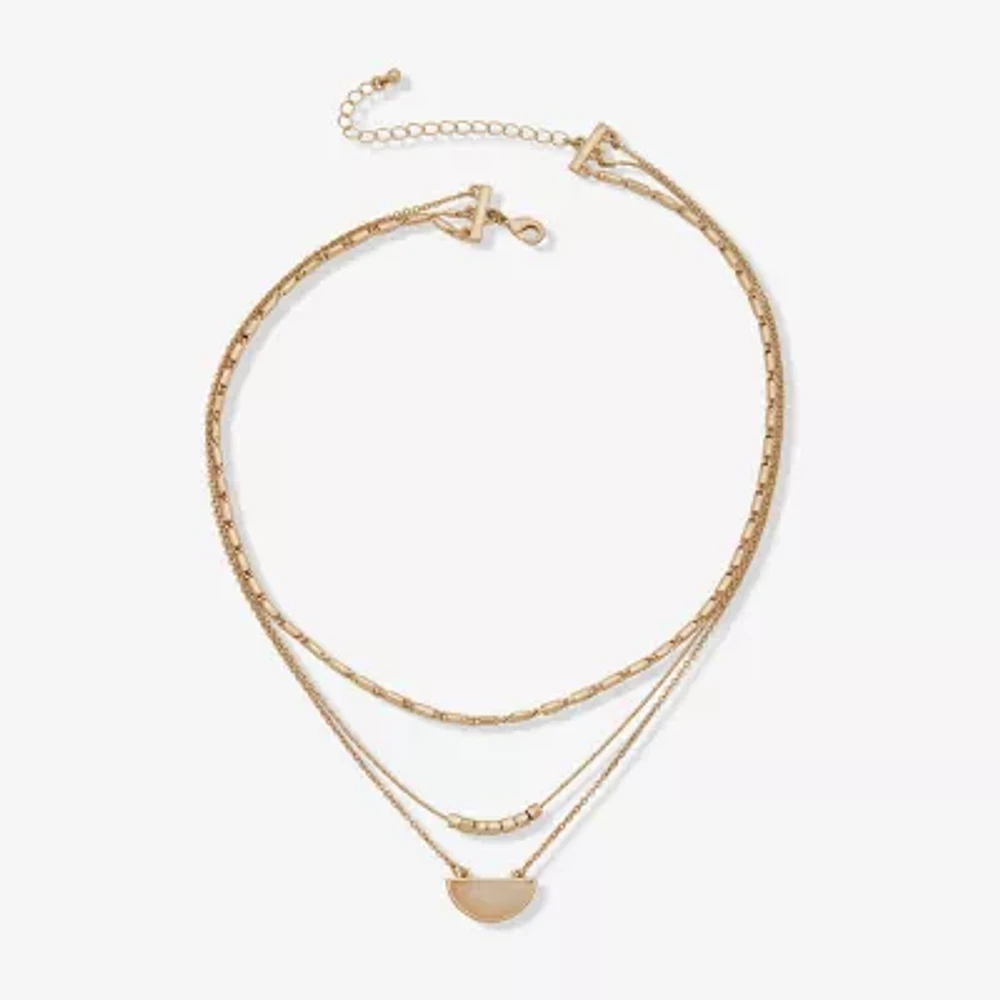 a.n.a Gold Tone Womens 24 Inch Strand Necklace