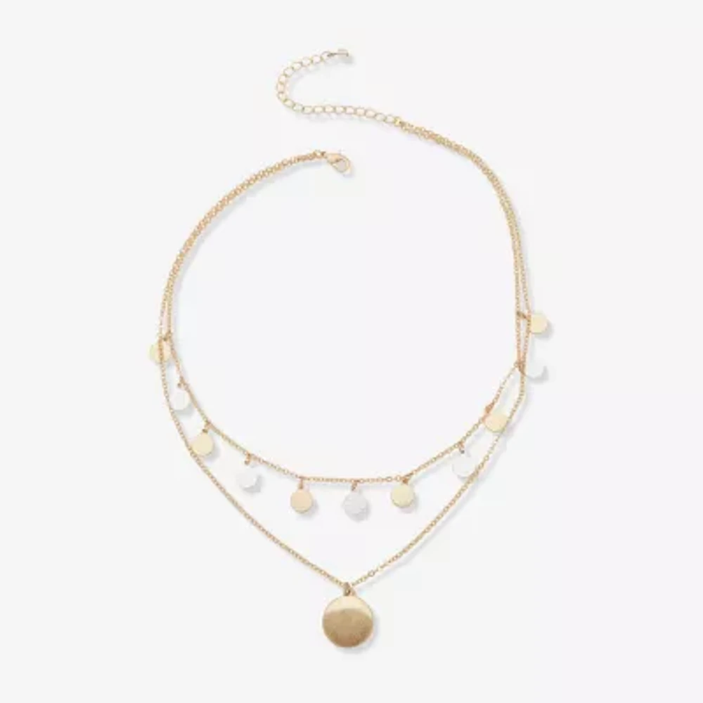 a.n.a Two Tone Womens 16 Inch Strand Necklace